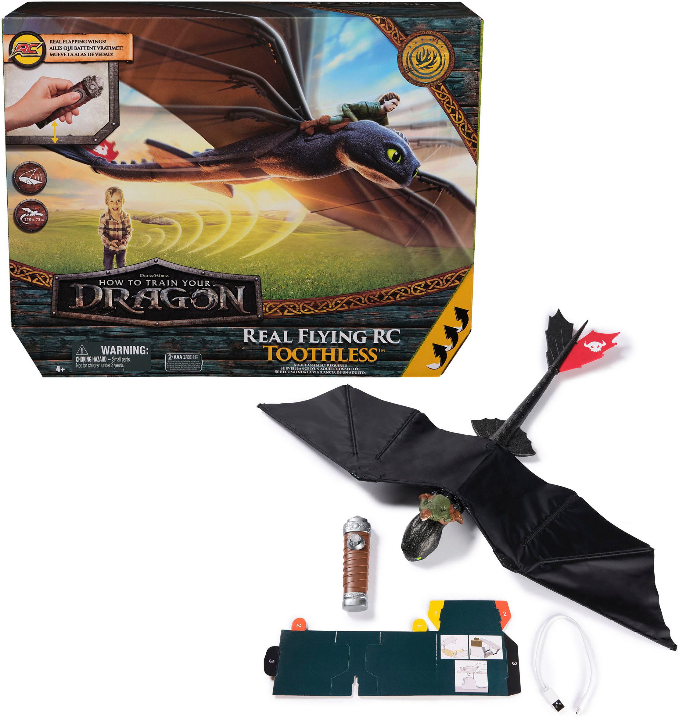 Spin Master RC-Figur Dragons Movie - Fliegender Drache Ohnezahn, mit Fernbedienung