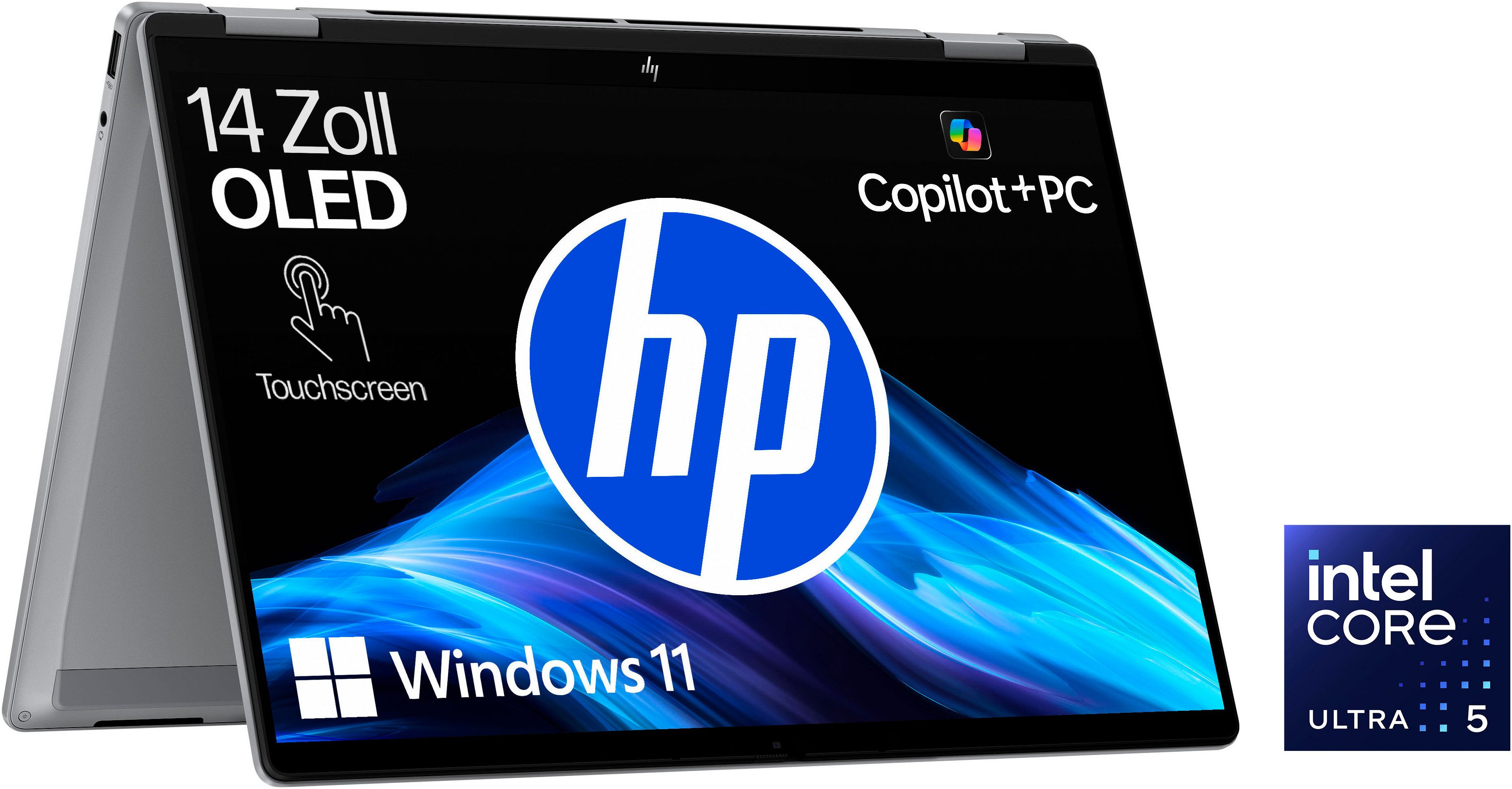 HP OmniBook X Flip NGAI 14-fm0056ng Convertible Notebook (35,6 cm/14 Zoll, Intel Core Ultra 5 226V, ARC 130V, 512 GB SSD)