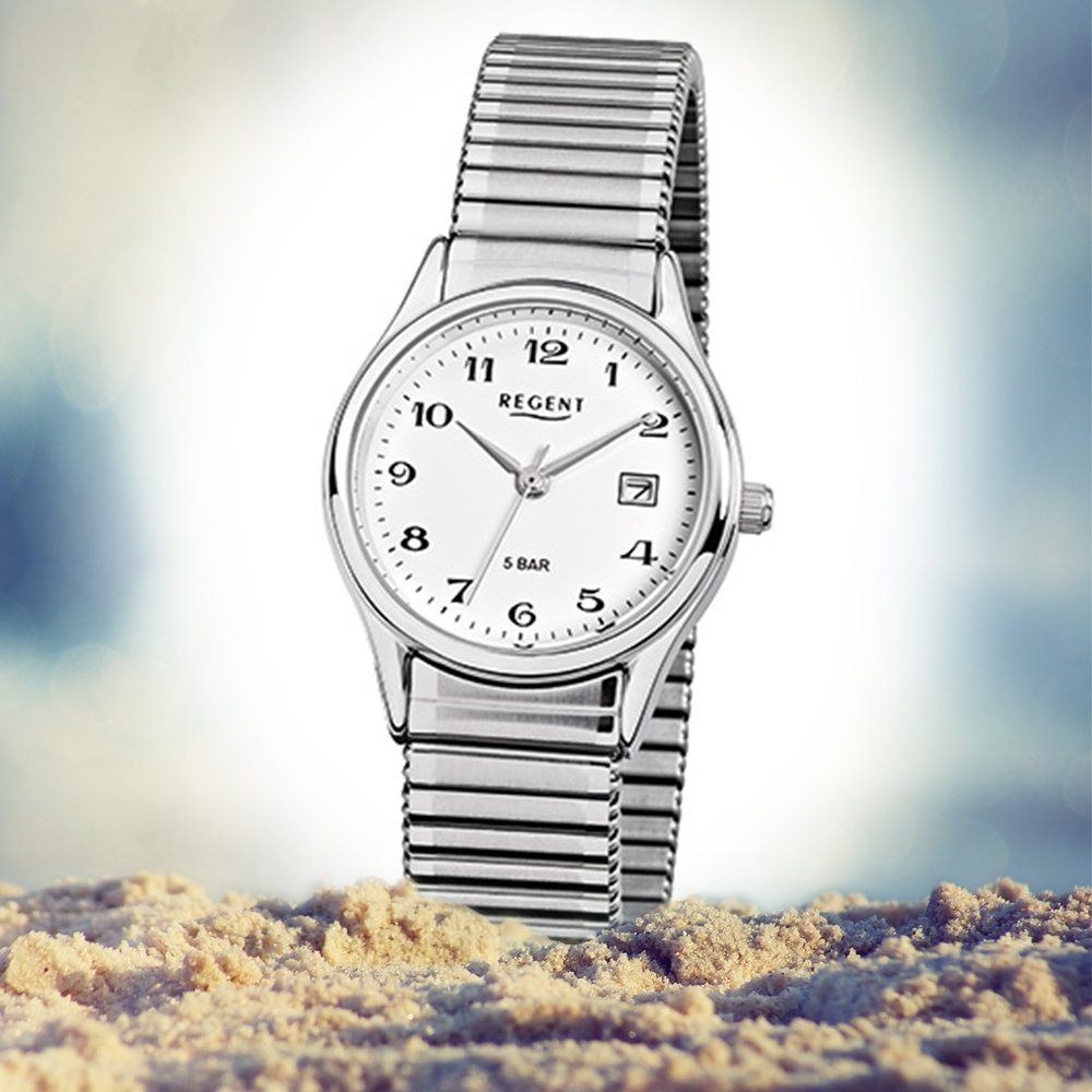Regent Armbanduhr Herren-Armbanduhr silber, 29mm), Damen, Damen klein Herren Regent Quarzuhr (ca. Edelstahlarmband rund,