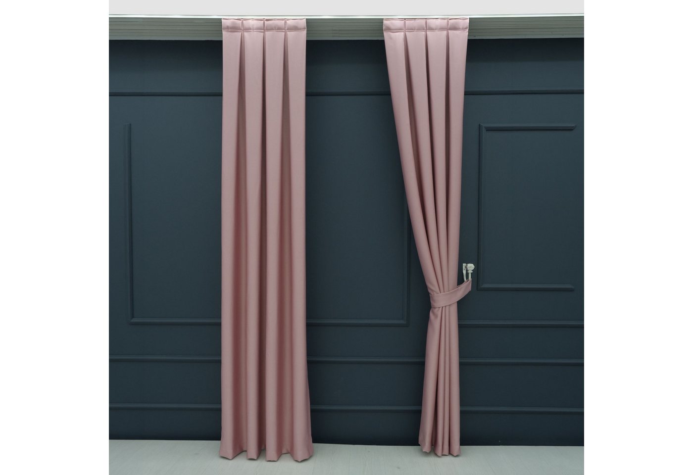 Gardinen by Justyna Vorhang 2er Seiten Schal Set Blackout (4 St), Kräuselband, verdunkelnd, Polyester, Blackout, Verdunkelung, blickdicht, wärmeisolierend, pflegeleicht