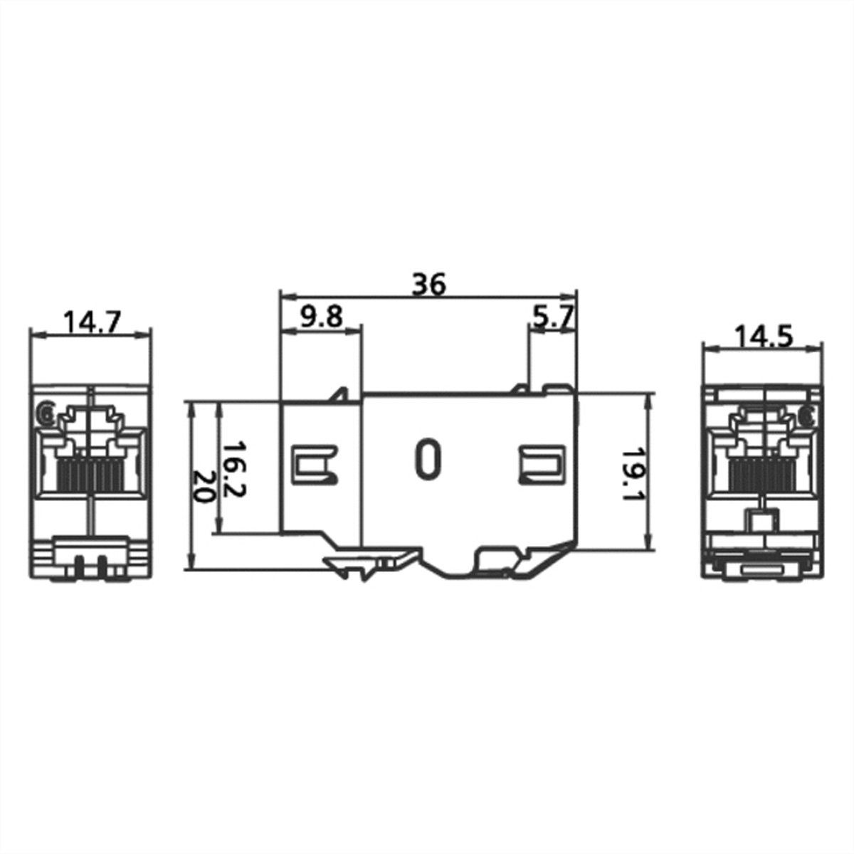 Metz Connect E-DAT Kupplung Modul/Keystone Cat.6 (Class E) Netzwerk-Panel (1309A0-I)