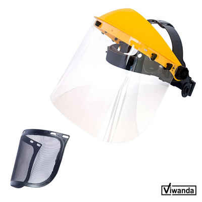 Viwanda Kopfschutz Viwanda Premium Set: Pro-Gesichtsschutz mit Klaren- und Maschenvisier (1-tlg., Klares Polycarbonatvisier, Maschenvisier mit Metallgitter & Kopfteil)