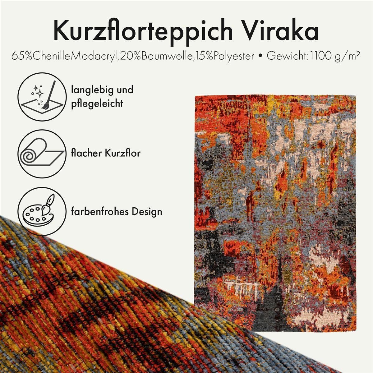 Qiyano Teppich Kurzflorteppich Viraka 500 Rot günstig online kaufen