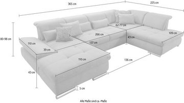 set one by Musterring Wohnlandschaft SO 4100, wahlweise mit Bettfunktion