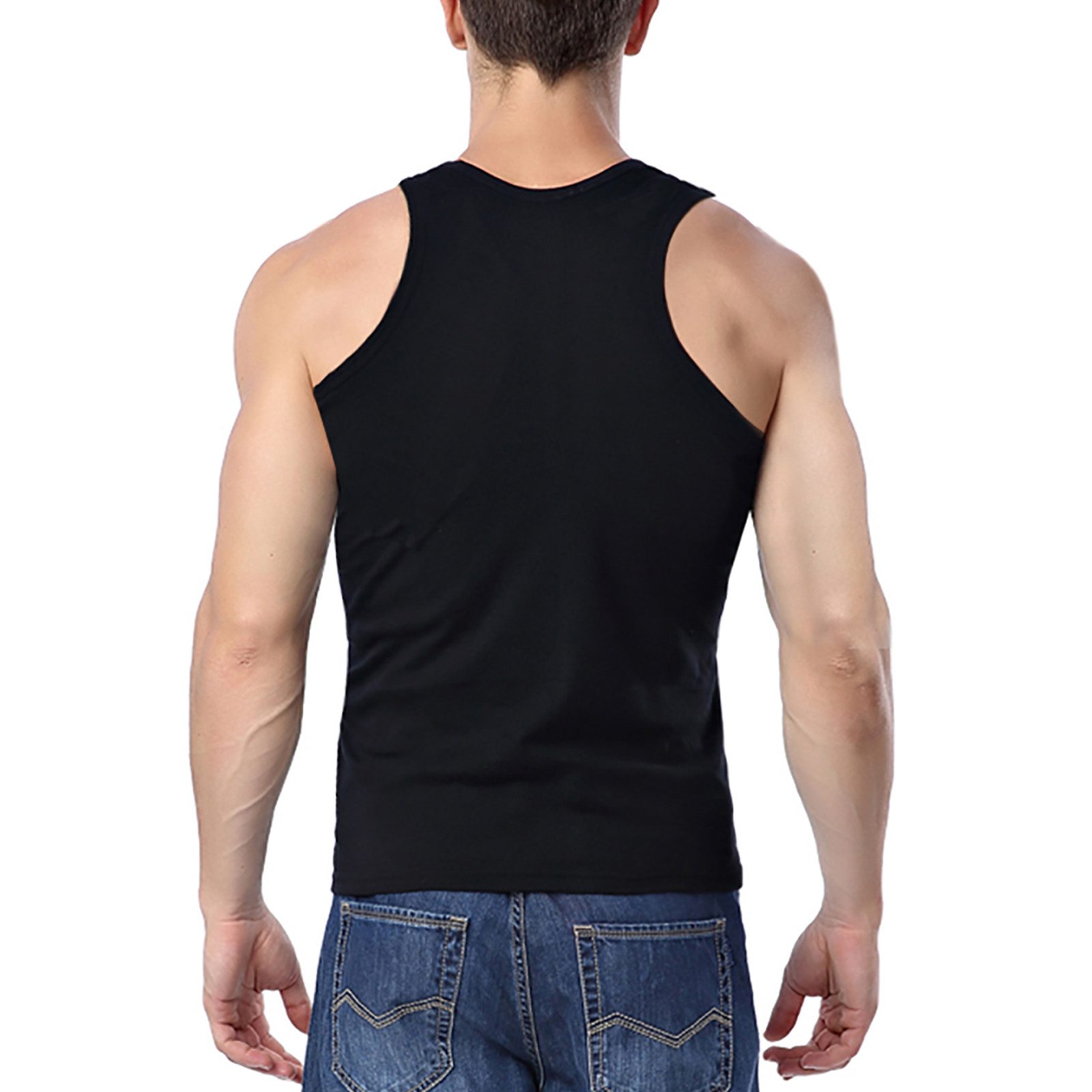TANTOMI Unterhemd 3er Pack Unterhemd Herren Tank-Top (Packung, 3-St) Schwarz Weiss, Geeignet für Sport, Fitness und Den Alltag