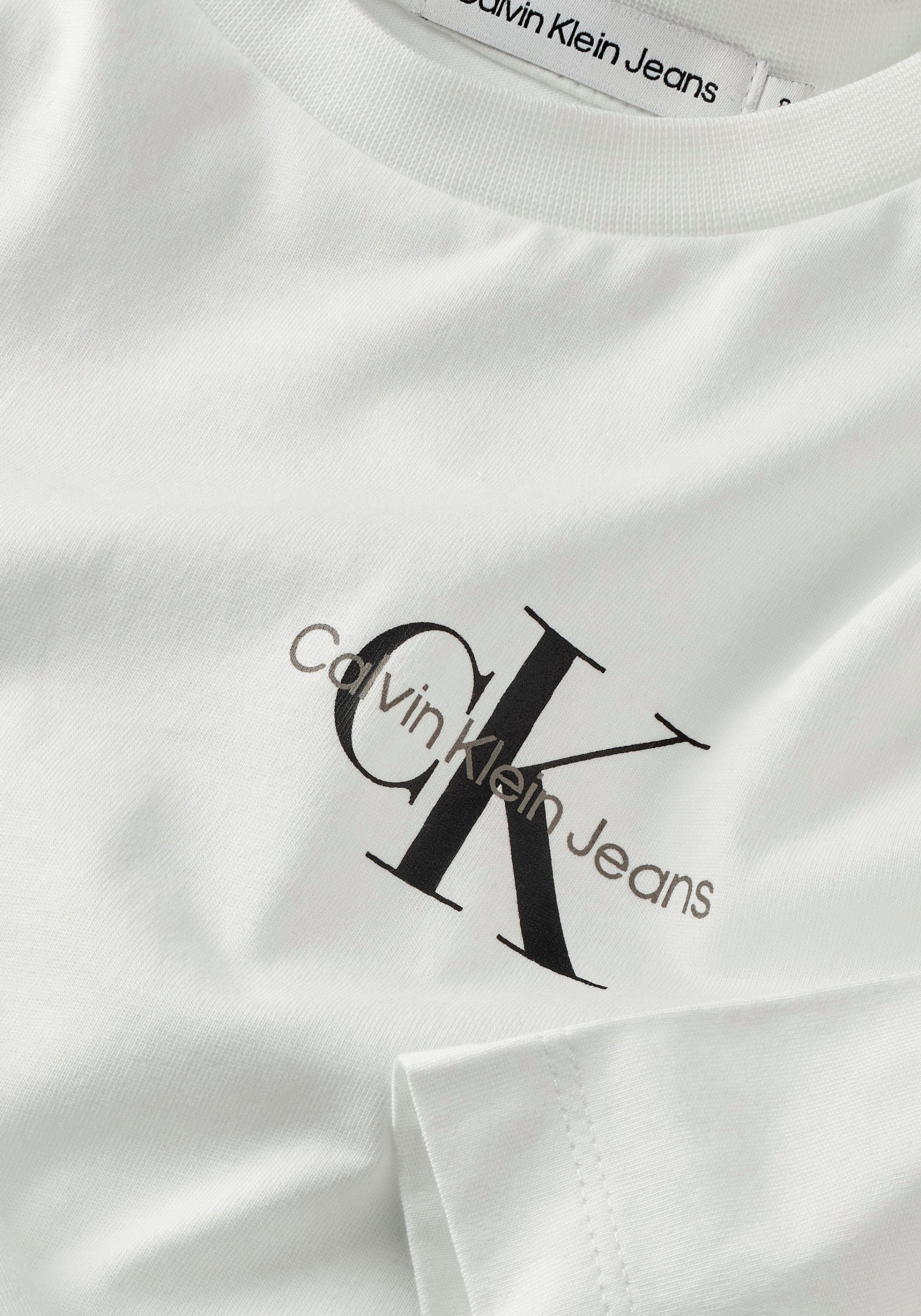 Calvin Klein Jeans Langarmshirt CHEST MONOGRAM White mit TOP Logodruck Bright LS