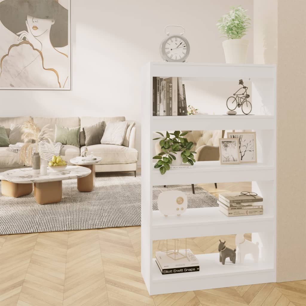 furnicato Bücherregal Bücherregal/Raumteiler Weiß 80x30x135 cm Holzwerkstoff