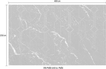 Komar Vliestapete Marble Black, (1 St), 400x250 cm (Breite x Höhe), Vliestapete, 100 cm Bahnbreite