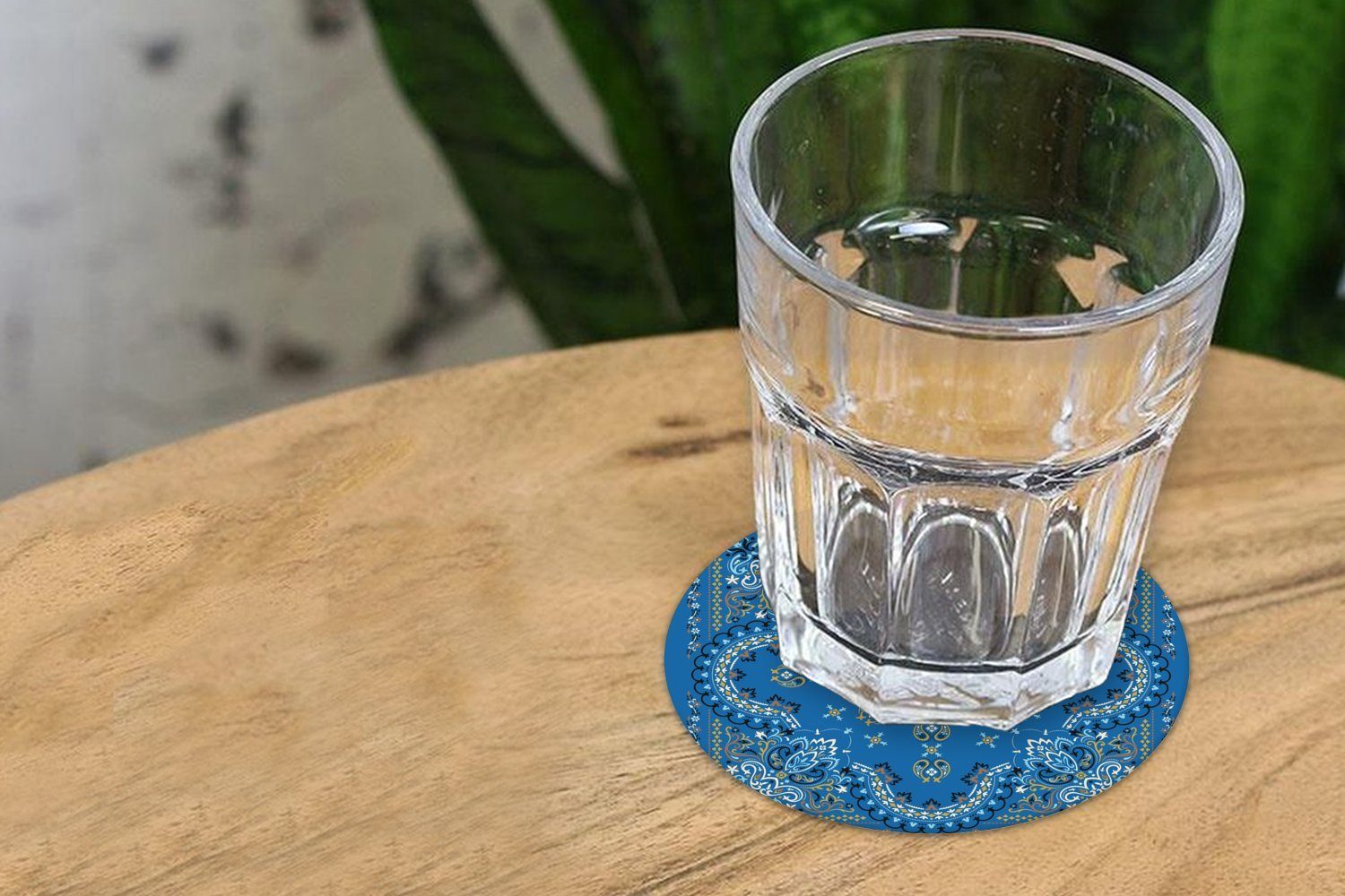 MuchoWow Glasuntersetzer Mandala - Tassenuntersetzer, - Becher Tasse, Gläser, Zubehör Getränkeuntersetzer, Korkuntersetzer, Muster Blau, für 6-tlg