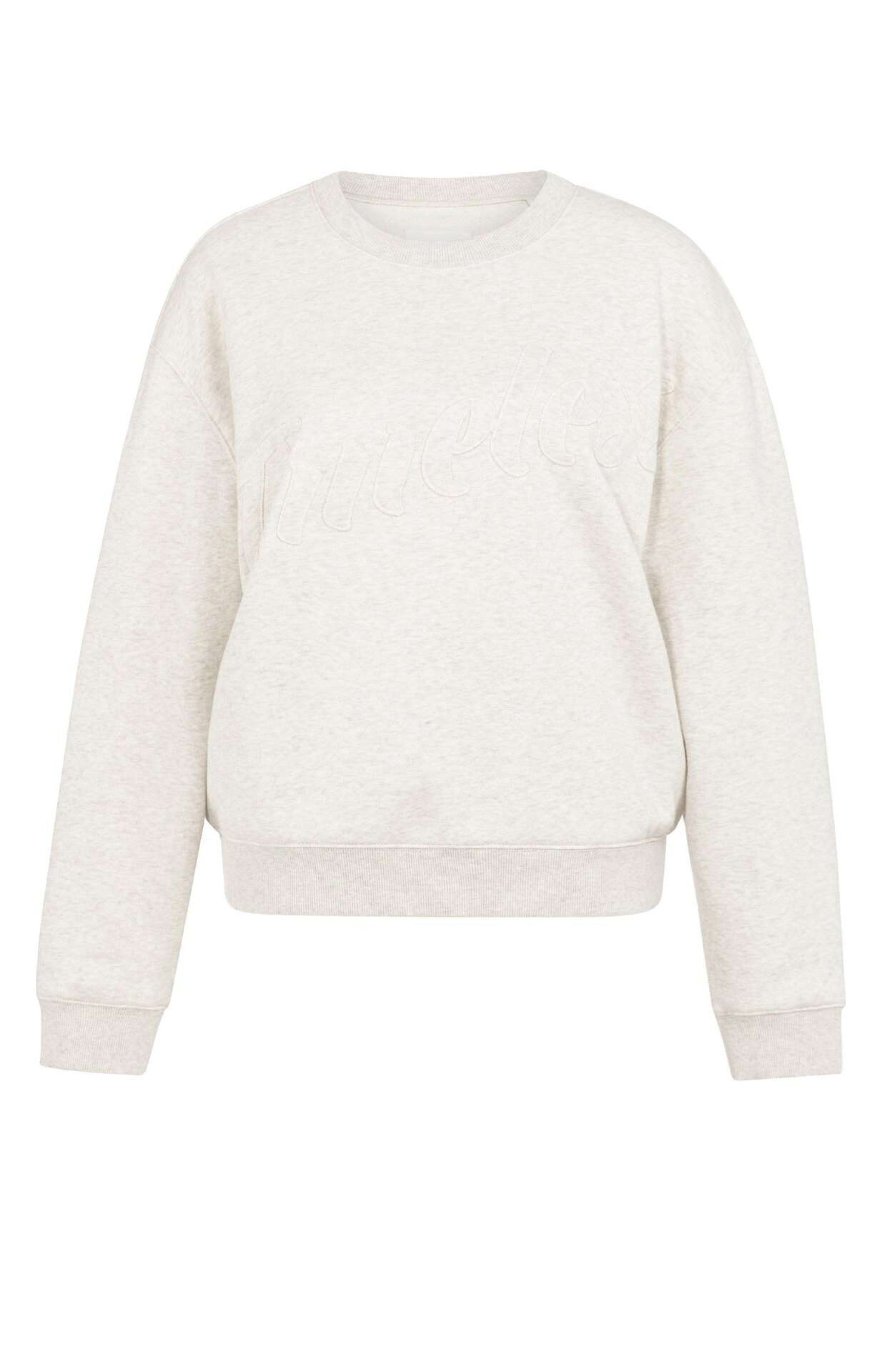 YAYA Sweatjacke Pullover mit aufgenähtem Text und Rundhals günstig online kaufen