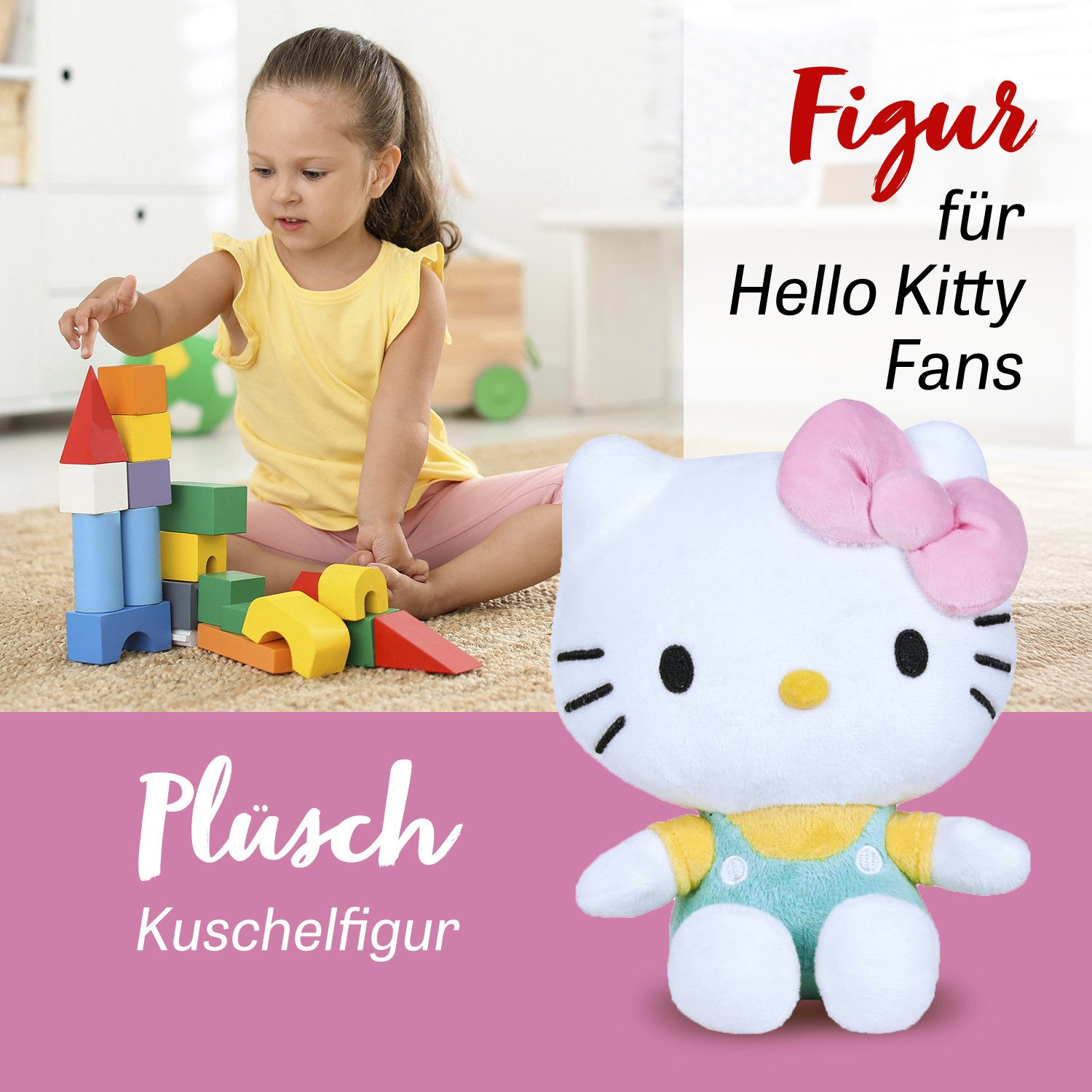 Play by Play Plüschfigur Hello Kitty Plüschtier - Icon T300 Türkis 24cm - Kuscheltier