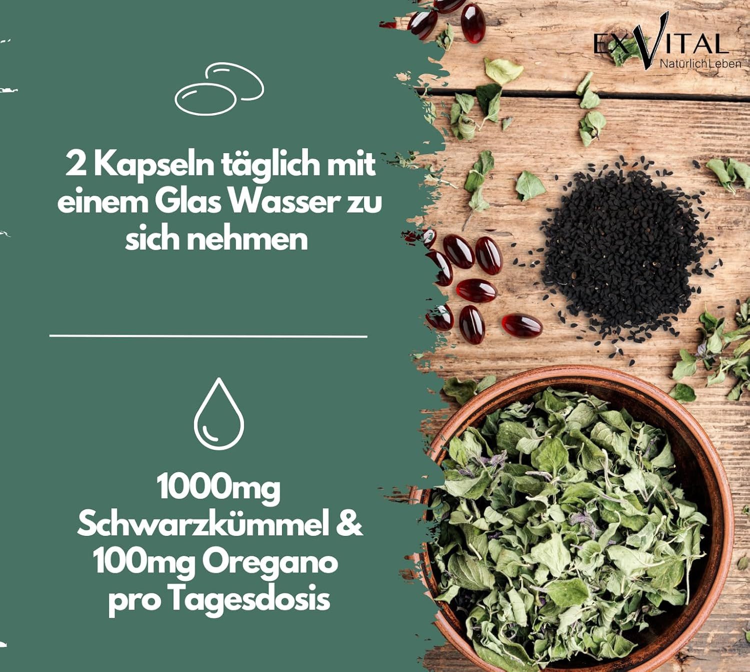 Oregano- Schwarzkümmelöl Komplex, 180 vegane Kapseln Kapseln, 180 St., 198 g