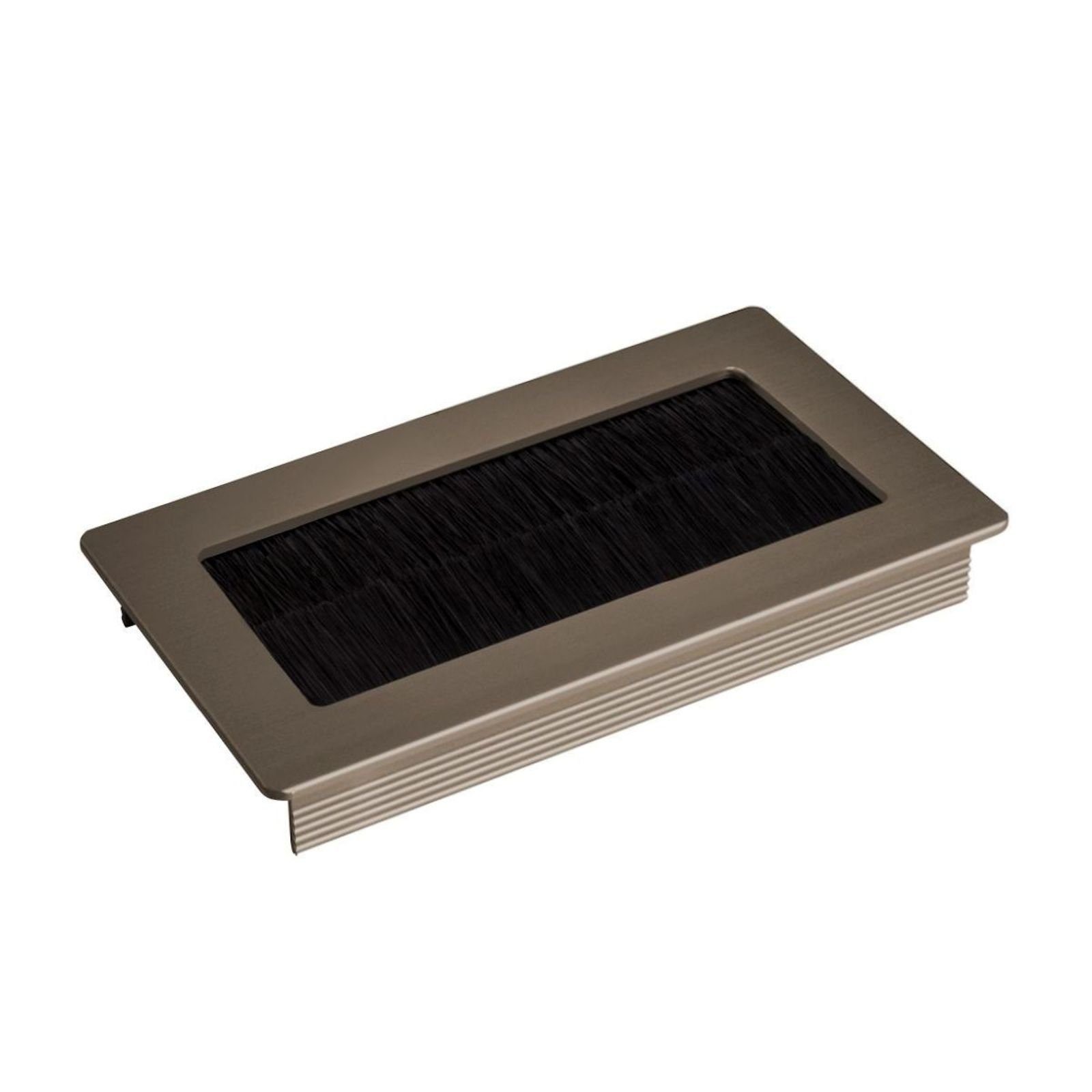 SO-TECH® Kabelkanal Kabeldurchlass Kabeldurchführung TONDO mit Bürstendichtung (1-St), Edelstahloptik, Außenmaß: 100x70mm, Einbaumaß: 90x62mm