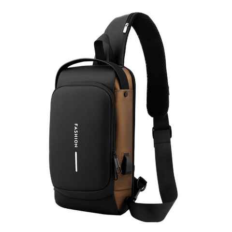 REDOM Schultertasche Brusttasche Sling Schulter Rucksack Rucksäcke Crossbody Umhängetasche (Herren und Damen 32 x 17 x 10 cm, Sporttasche, Handytasche, mit USB-Lade-Anschluss, Anti-Diebstahl, Schloss), für Outdoor Camping Reisen Wandern Radfahren Multipurpose Tagepacks