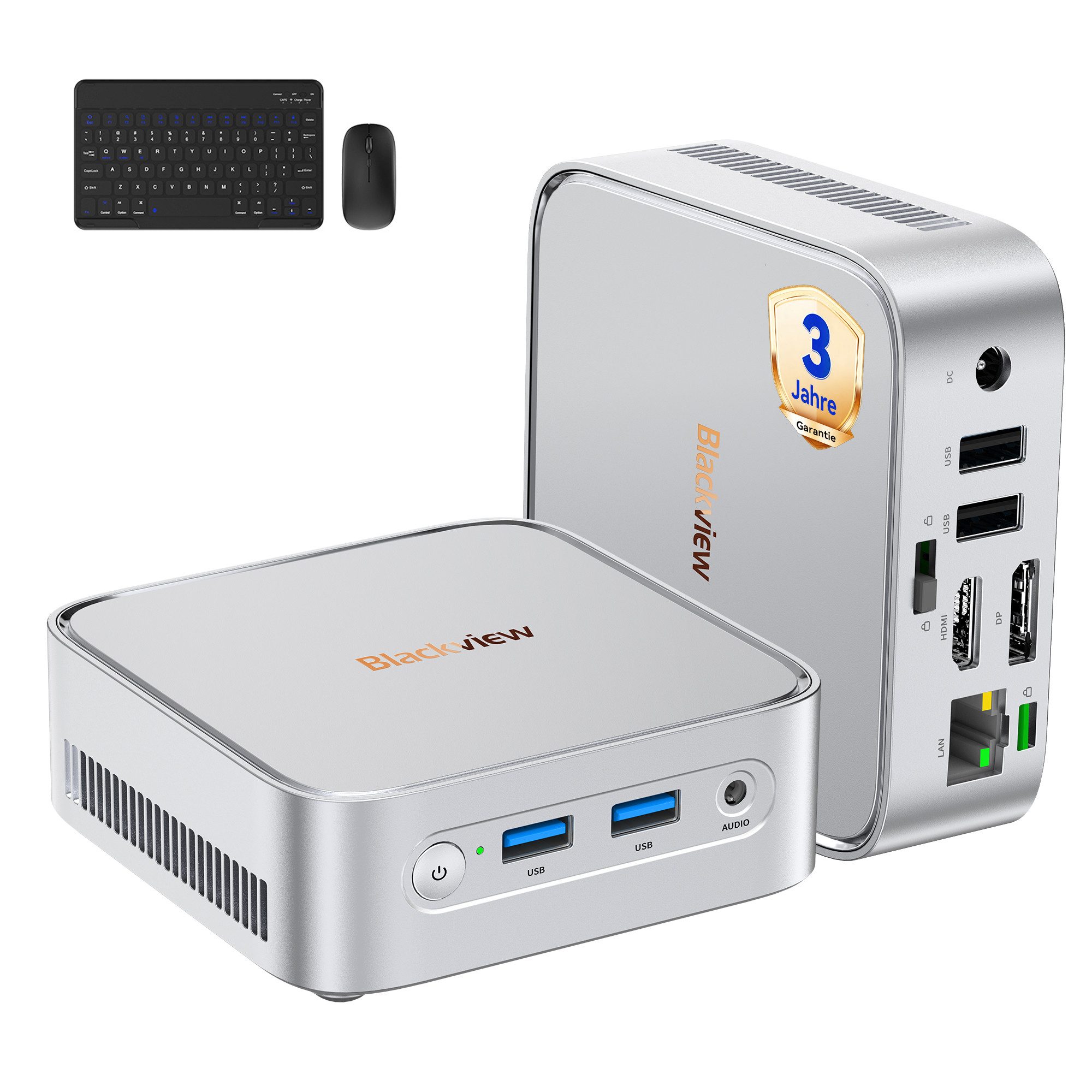 blackview Neuer MP50 AMD Ryzen 5 3500U(4C/8T) 16GB RAM 512GB SSD Mini-PC (AMD AMD Ryzen 5 3500U, AMD Ryzen 5 3500U, 16 GB RAM, 512 GB SSD, Windows 11 Pro, WiFi 5 gaming PC, HDMI, Mit Tastatur und Maus)