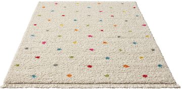 Hochflor-Teppich Bahar Shaggy Langflor Wohnzimmer Teppich Punkt Muster, the carpet, Rechteck, Höhe: 35 mm, Wohnzimmer, Schlafzimmer