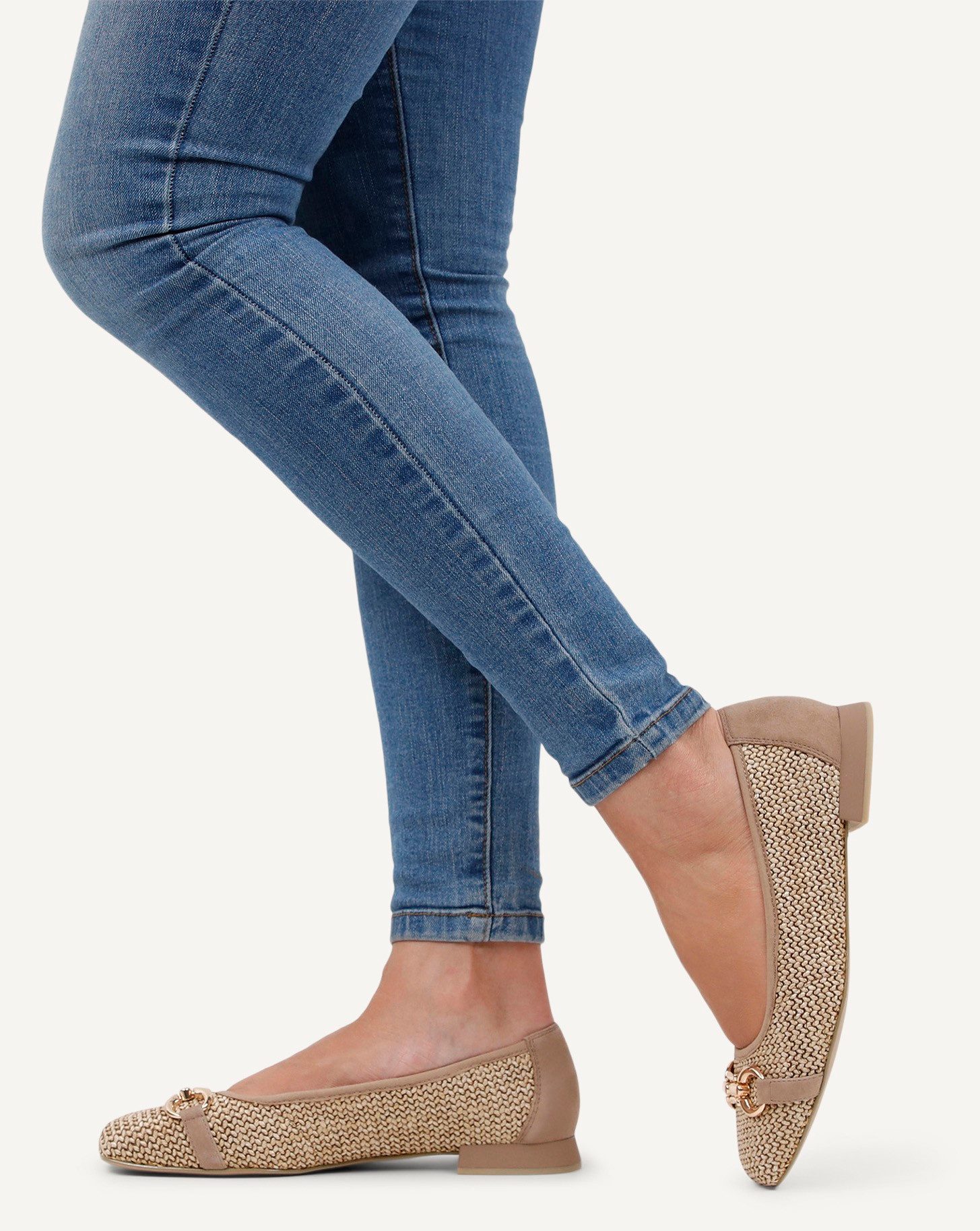 Caprice Ballerina, Blockabsatz, Bequemschuh, Businessschuh mit Schmuckelement