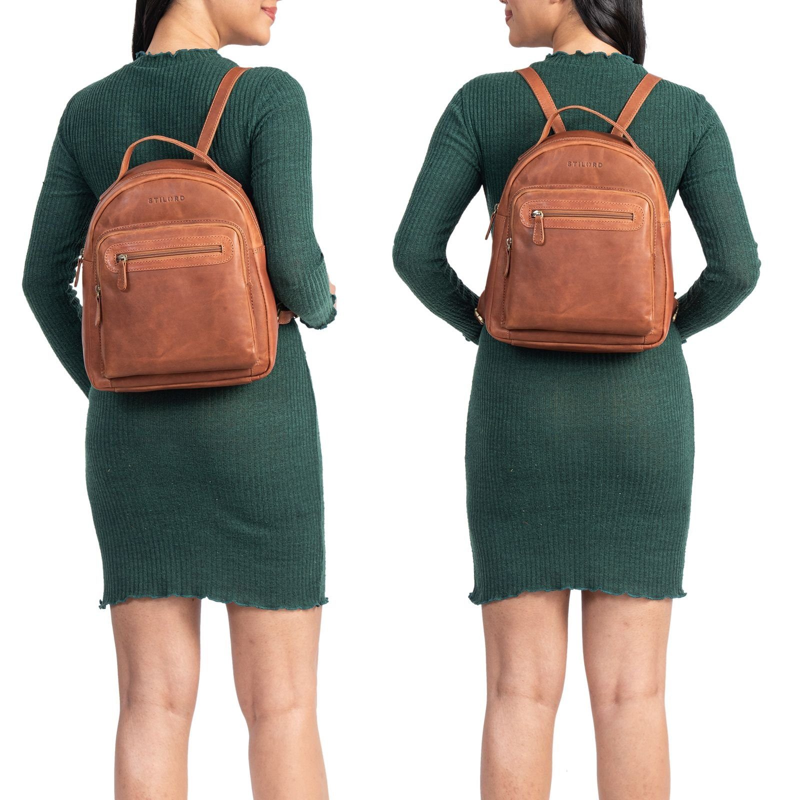STILORD Cityrucksack "Kima" Kleiner Rucksack Damen Vintage Leder