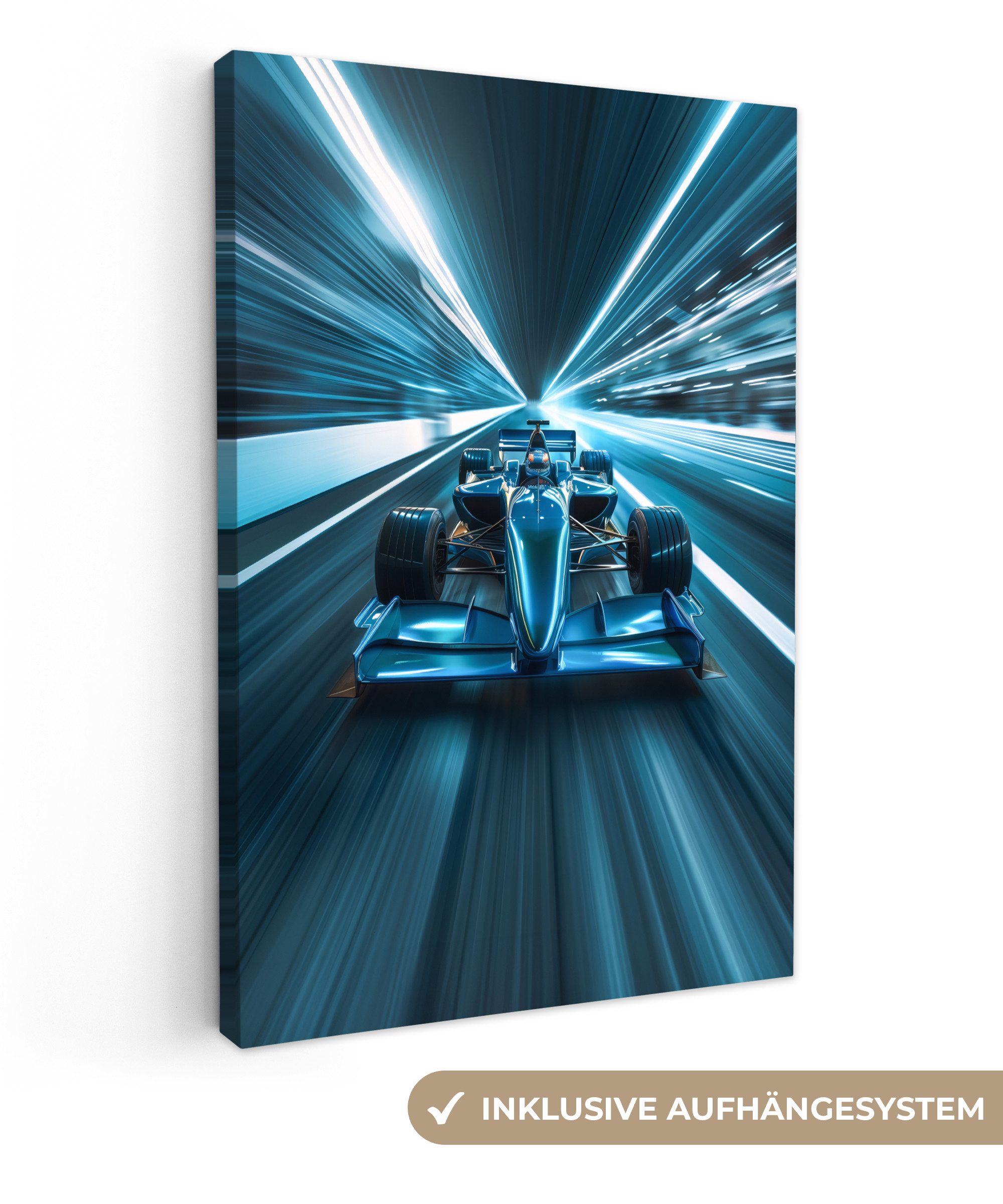OneMillionCanvasses® Leinwandbild Rennen - Auto - Formel 1 - Jungen - Blau, günstig online kaufen