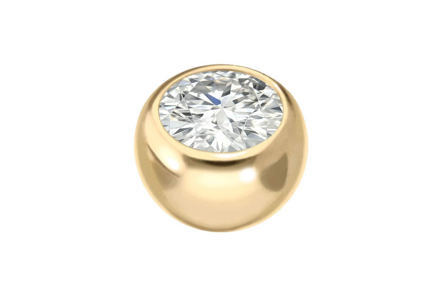 PIERCINGLINE Piercing-Set 18 Karat Gold Schraubkugel DIAMANT (Schraub-Aufsätze, 1-tlg)
