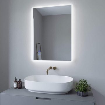 AQUABATOS LED-Lichtspiegel Badspiegel antibeschlag Badezimmerspiegel mit Beleuchtung Led Spiegel, Touch 80x60cm Kaltweiß Neutralweiß Warmweiß Ecken abgerundet