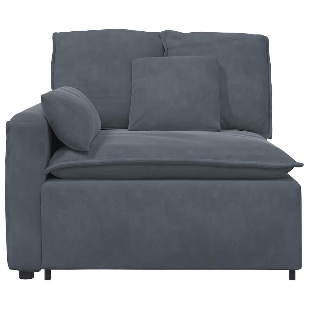 vidaXL Sofaelement Modulares Sofa Endmodul mit Armlehne Kissen Dunkelgrau 100 cm