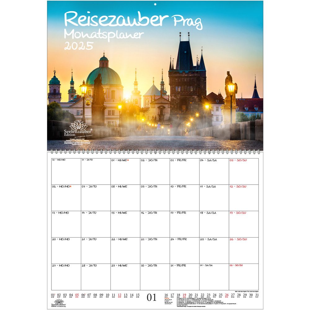 Seelenzauber Wandkalender Reisezauber Prag Wand Planer Kalender für