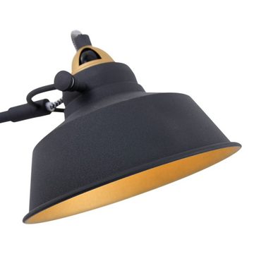 etc-shop LED Schreibtischlampe, Leuchtmittel nicht inklusive, Retro Schreib Nacht Tisch Lampe SCHWARZ GOLD Wohn Schlaf-