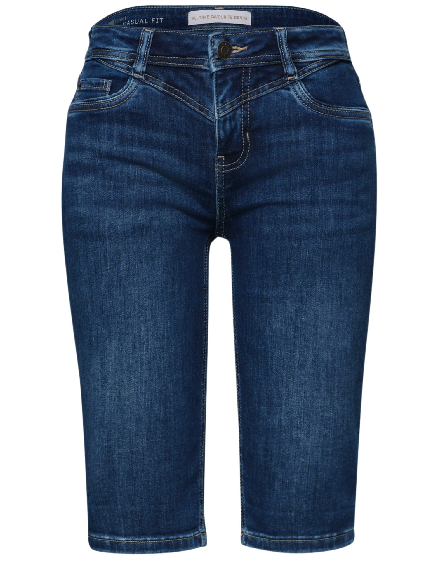 STREET ONE Stoffhose blau,Casual,Baumwolle,Unifarben,Casual Fit,Mittel