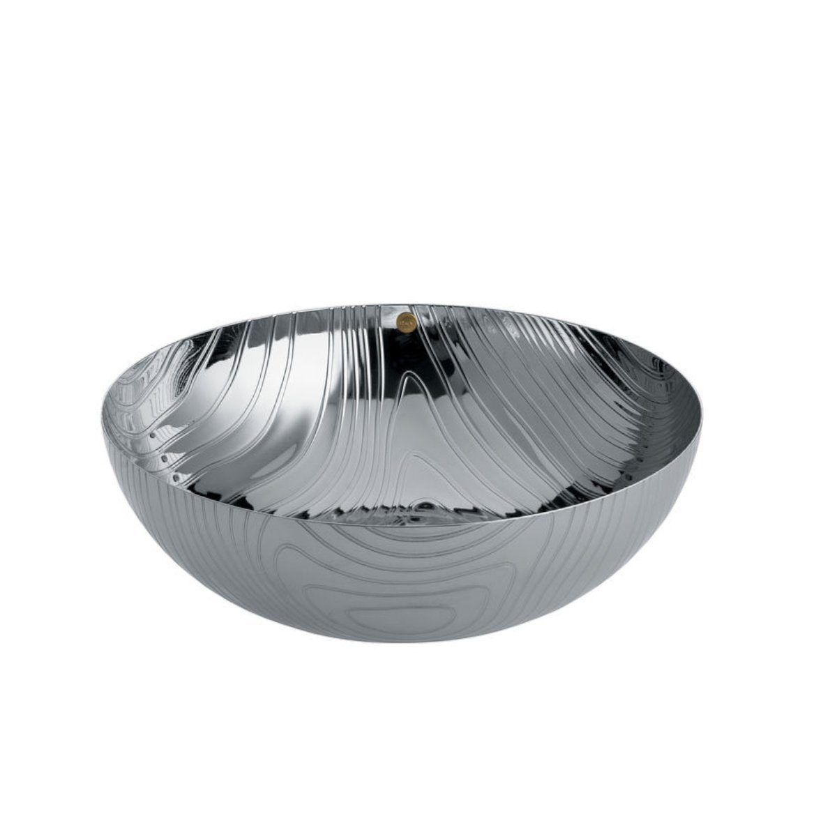 Alessi Schale Schale mit Relief VENEER, Edelstahl 18/10 poliert, Durchmesser unten ca. 11 cm