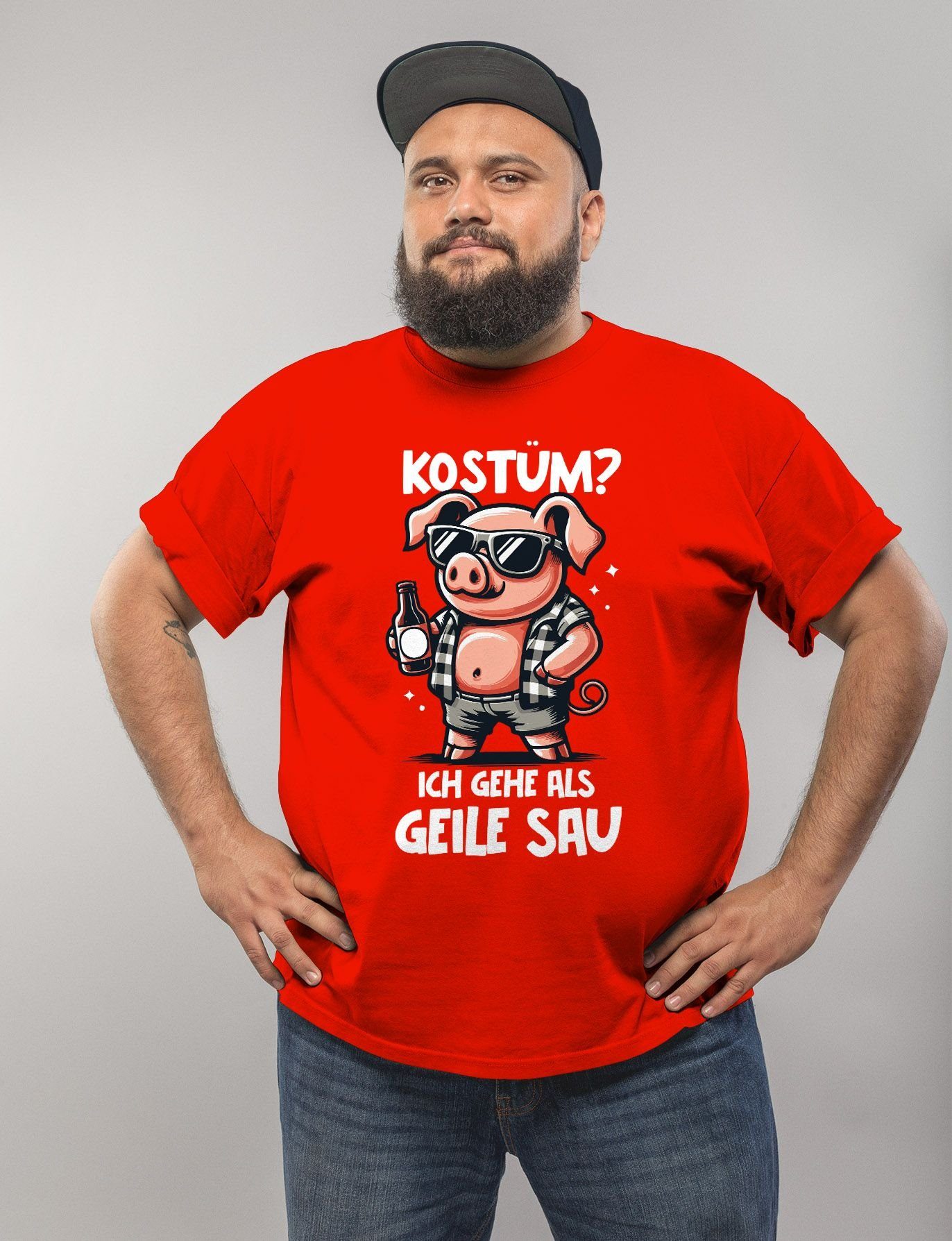 MoonWorks Print-Shirt Herren T-Shirt Fasching Karneval günstig online kaufen