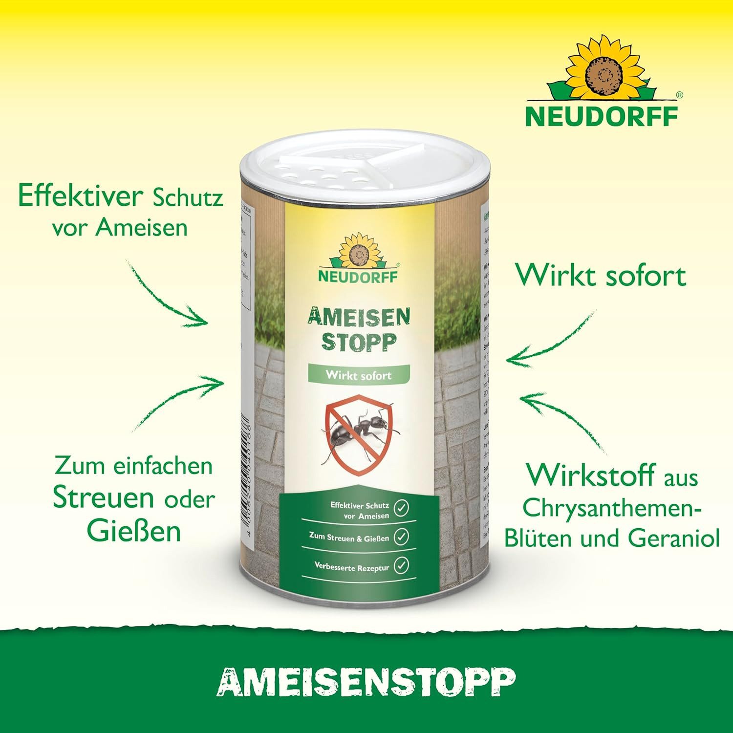 Neudorff Tierabwehrspray AmeisenStopp Ameisenstreumittel 300g, 1-St., mit Sofortwirkung schützt effektiv gegen Ameisen rund ums Haus
