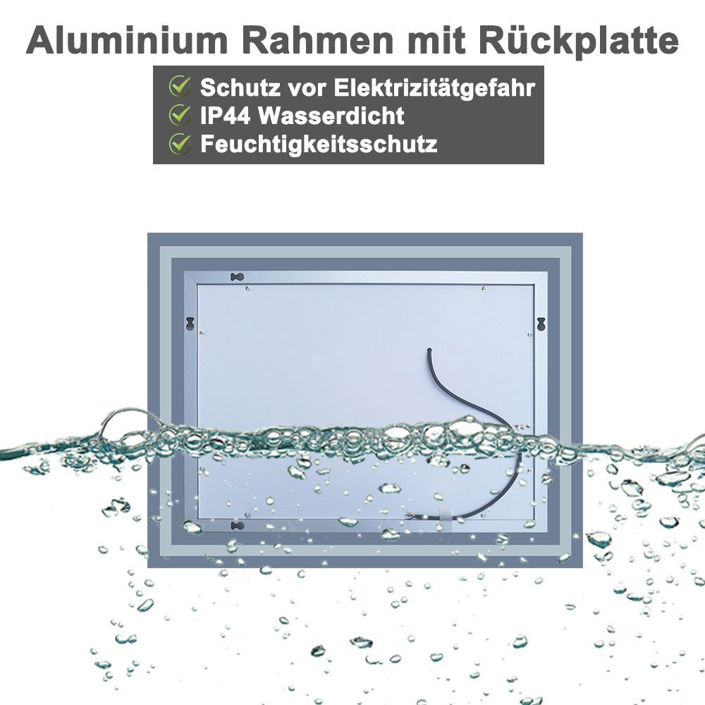 duschspa Badspiegel 50-160 cm Kaltweiß Beschlagfrei, Wandschalter