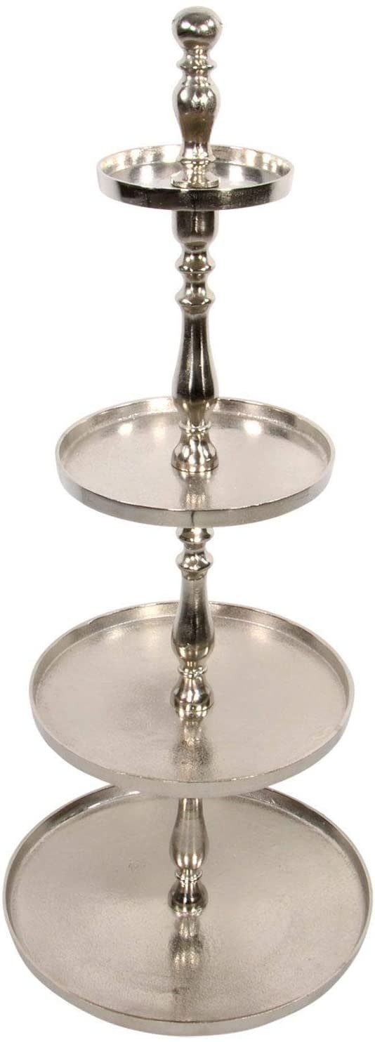 Lesli Living Dekoetagere Etagere Brush 125cm Aluminium silber 4Etagen Servi günstig online kaufen