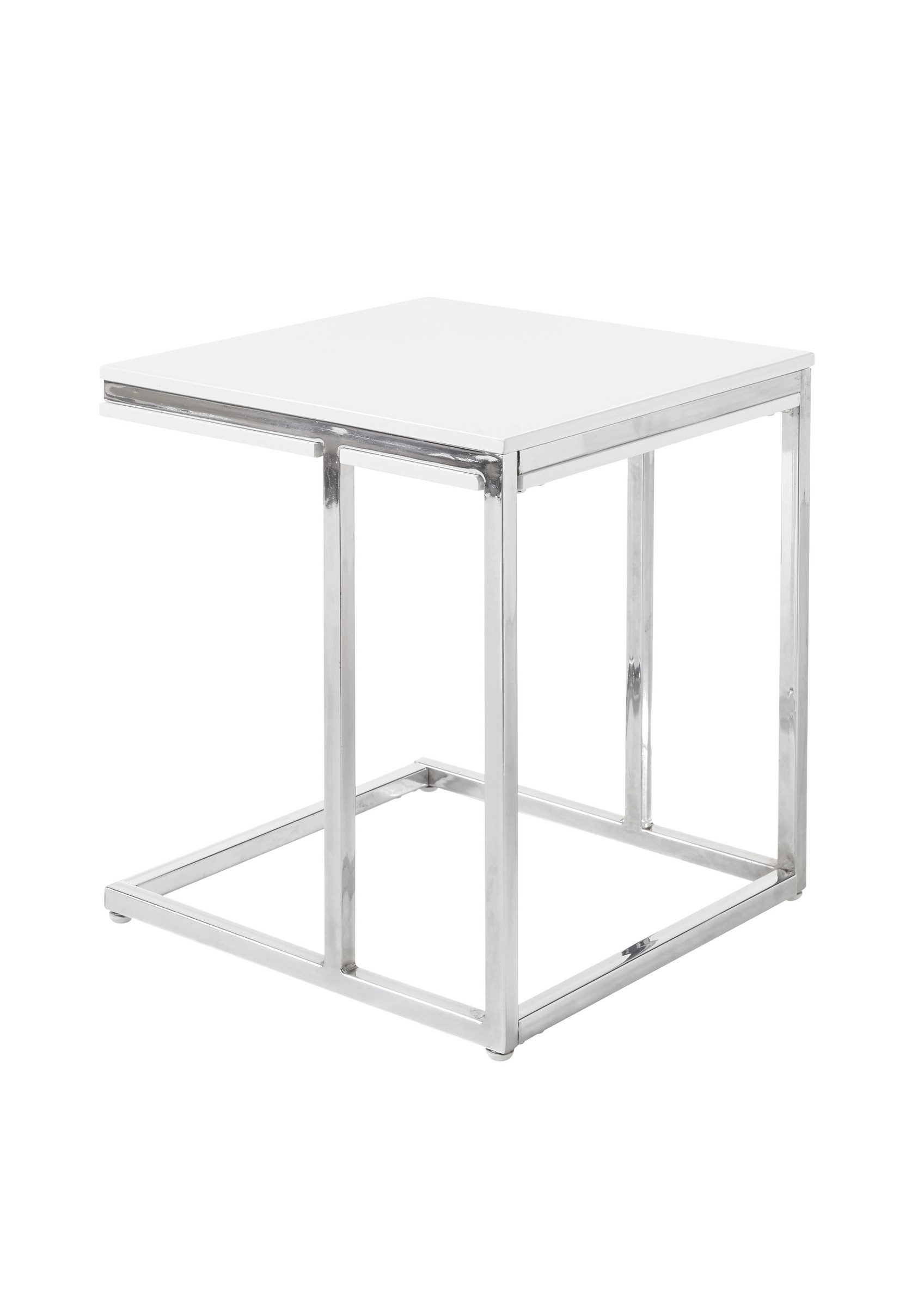 freiraum Beistelltisch Reno mini, in MDF weiß, Metall verchromt - 45x50x45c günstig online kaufen