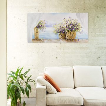 KUNSTLOFT Gemälde Sunny bright Morning 120x60 cm, Leinwandbild 100% HANDGEMALT Wandbild Wohnzimmer