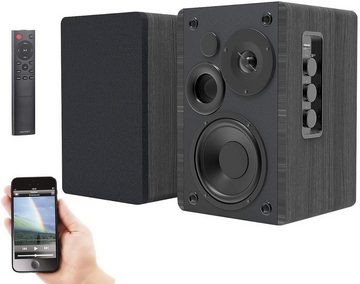 auvisio MSS-95.usb Aktiv-Stereo-Regallautsprecher-Set Holz-Gehäuse Bluetooth Regal-Lautsprecher (50 W)