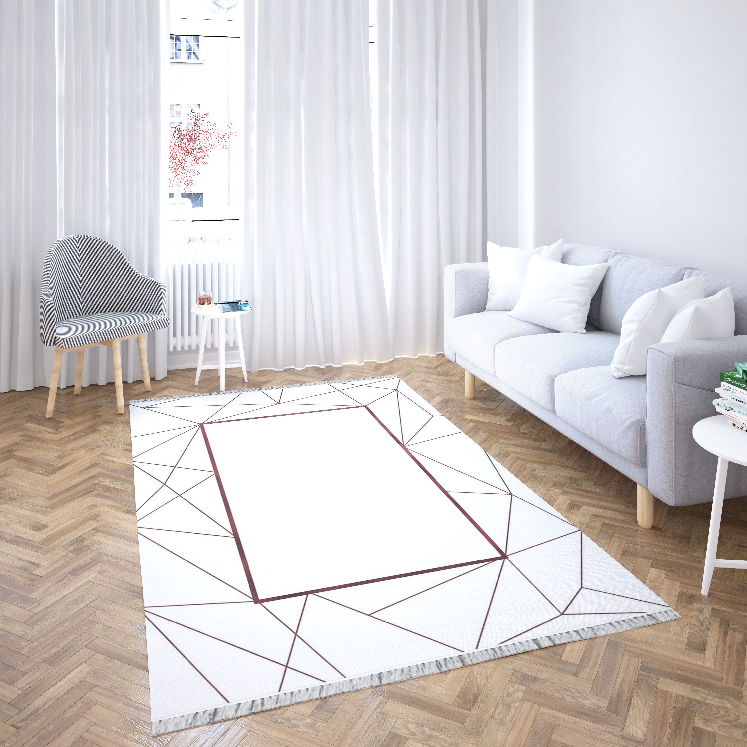 Jungengel Textilien Teppich Abstrakt in Weiß günstig online kaufen