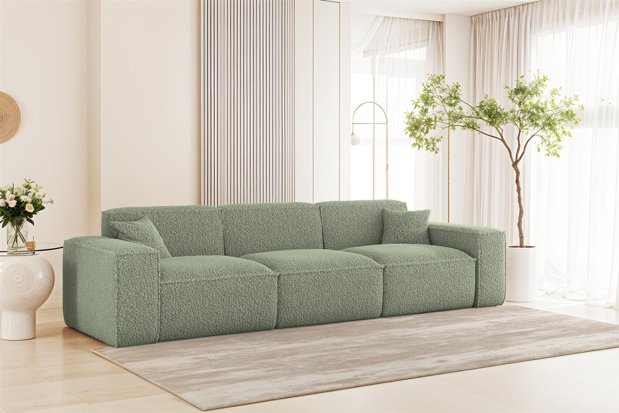 Fun Möbel Polstergarnitur Sofaset Designersofa FUN PEREZ PREMIUM 3-2-1 in Stoff Sven, (Rundumbezug), inkl. 5 Zierkissen