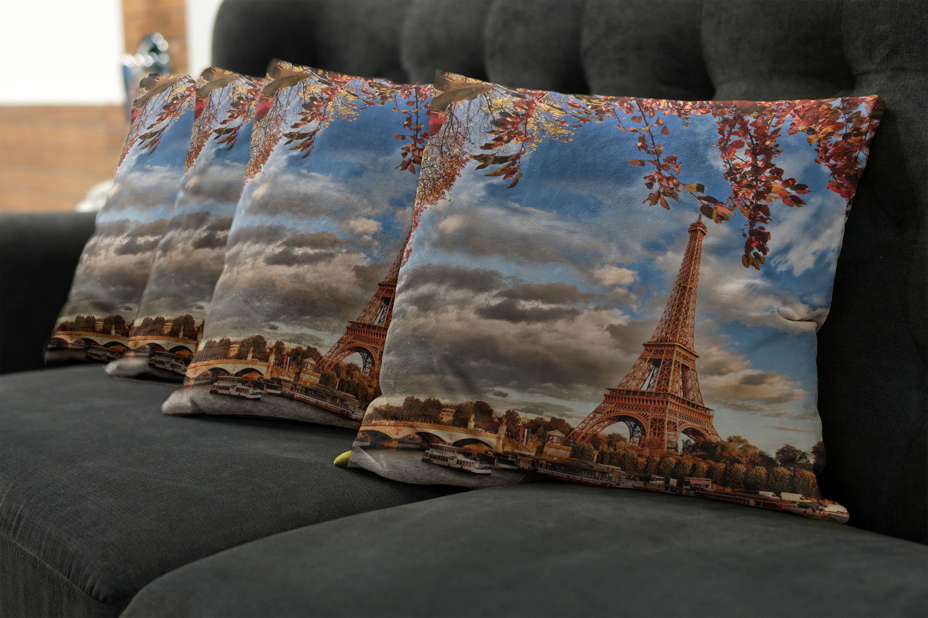 Schönheit anzeigen Kissenbezüge Herbstes Eiffel Modern Paris Doppelseitiger Digitaldruck, Accent Stück), des (4 Abakuhaus
