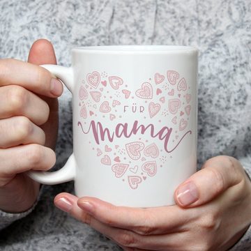 GRAVURZEILE Tasse mit Spruch Für Mama, Keramik, Farbe: Weiß