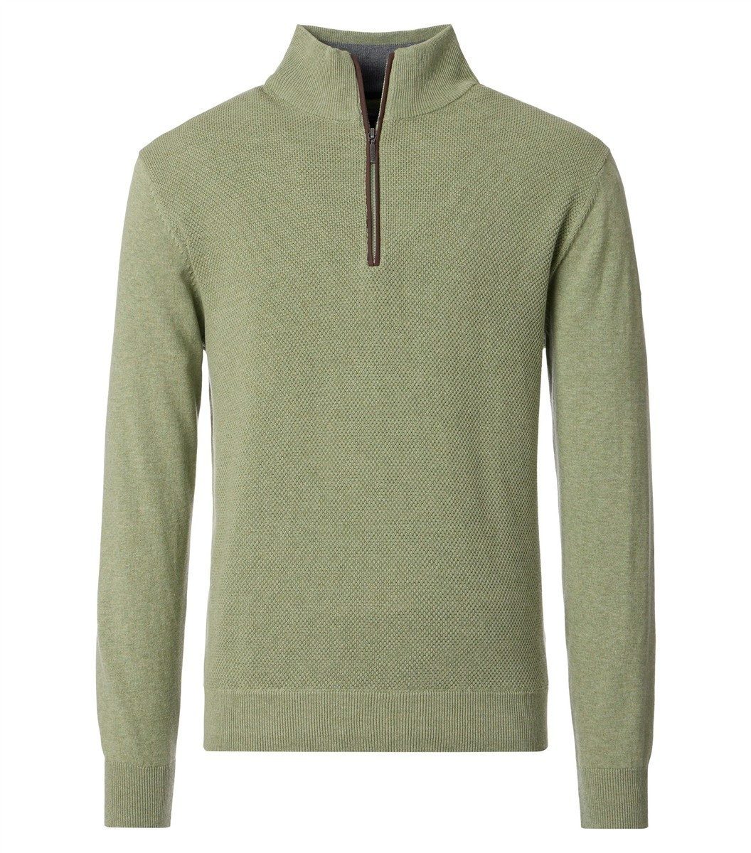 Redmond Troyer REDMOND Casual Herren Strick-Troyer Zipper Comfort Hellgrün günstig online kaufen