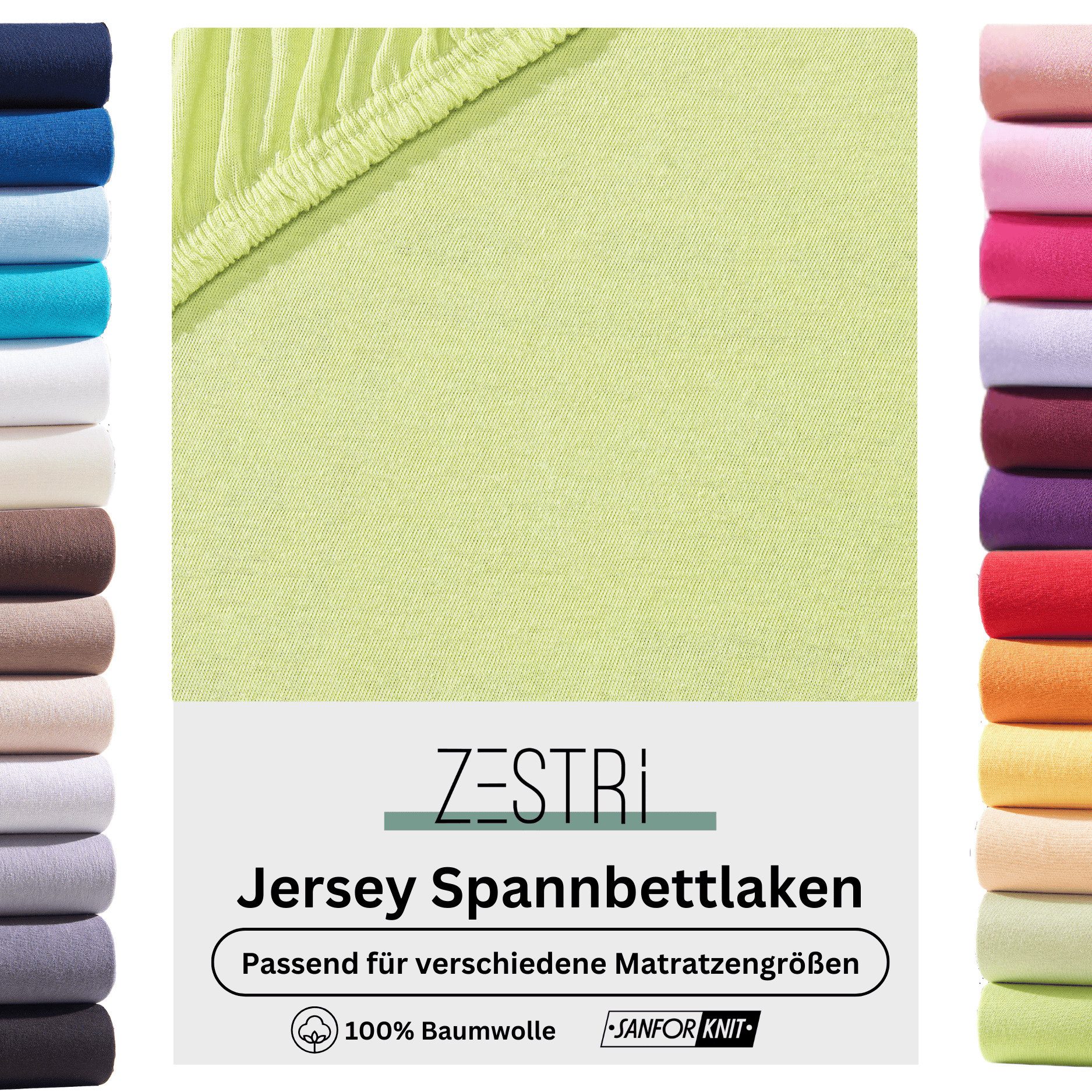 Zestri Spannbettlaken Jersey für normale Matratzen, günstig online kaufen