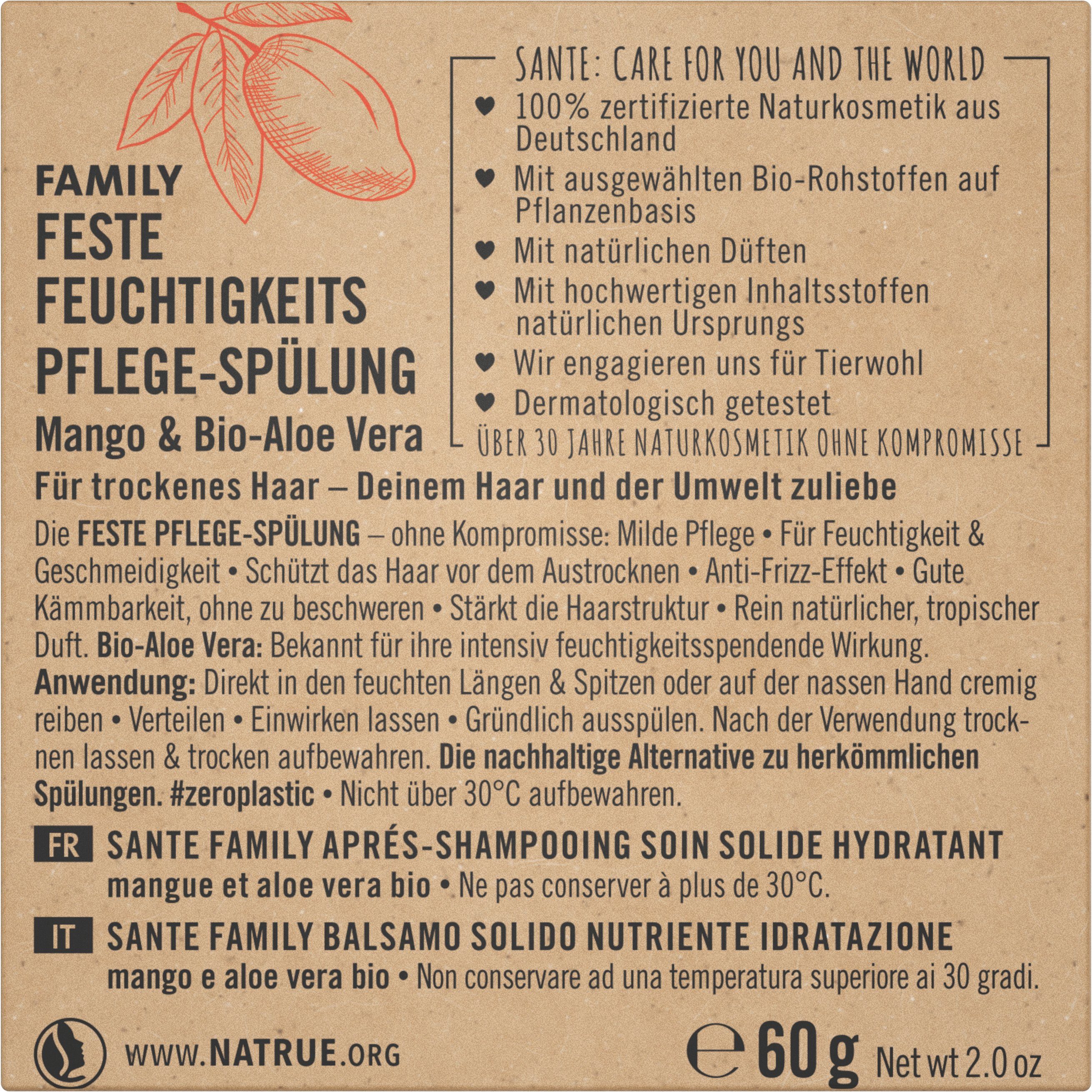 Haarspülung Spülung Feste Feuchtigkeits SANTE FAMILY