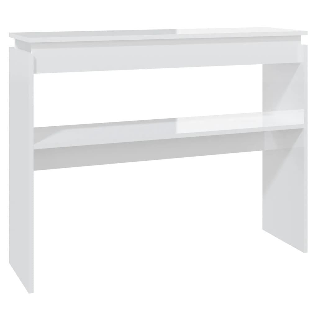 (1-St) Hochglanz-Weiß 102x30x80 furnicato cm Beistelltisch Holzwerkstoff Konsolentisch