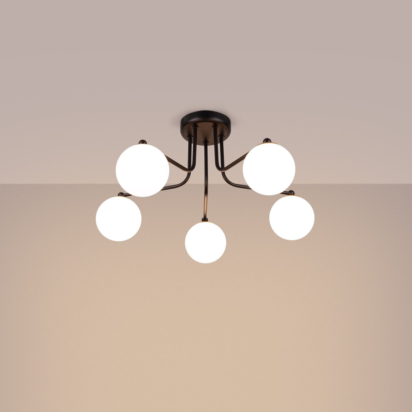 SOLLUX lighting Kronleuchter Kronleuchter Astral 5 Schwarz, Nicht enthalten
