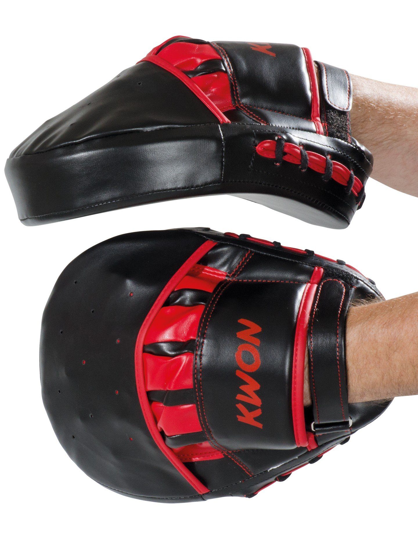 KWON Schlagpolster Handpratzen Coaching Mitt Contender Schlagkissen Boxen Kickboxen, Vollkontakt geeignet, Extra dick, 27 cm