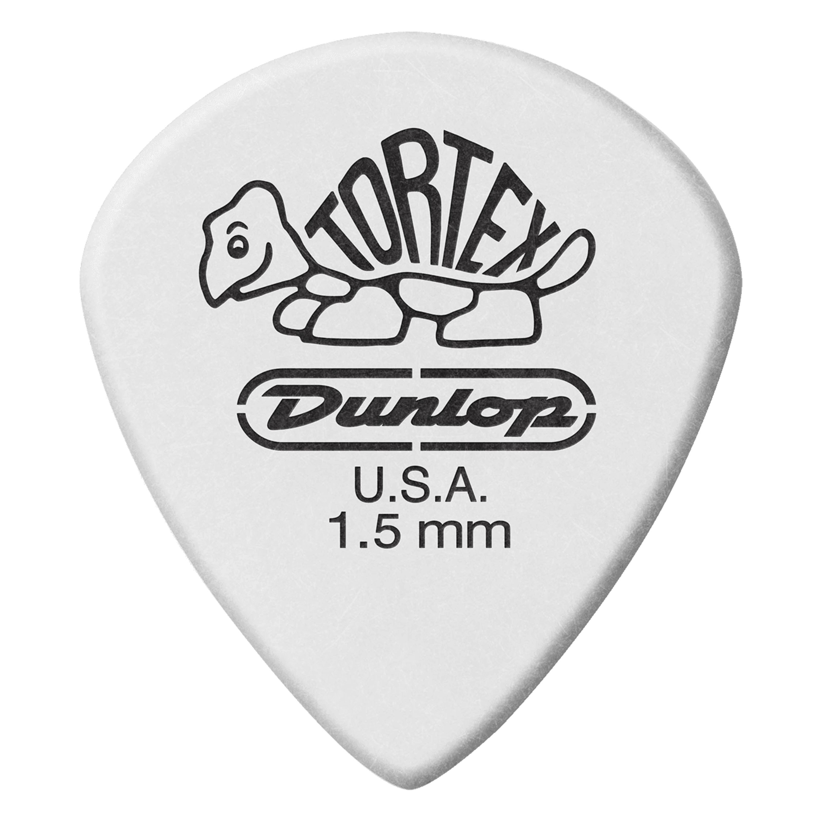Dunlop Plektrum, 478P1.5 Tortex White Jazz III Picks 1,50 mm - Plektren Set