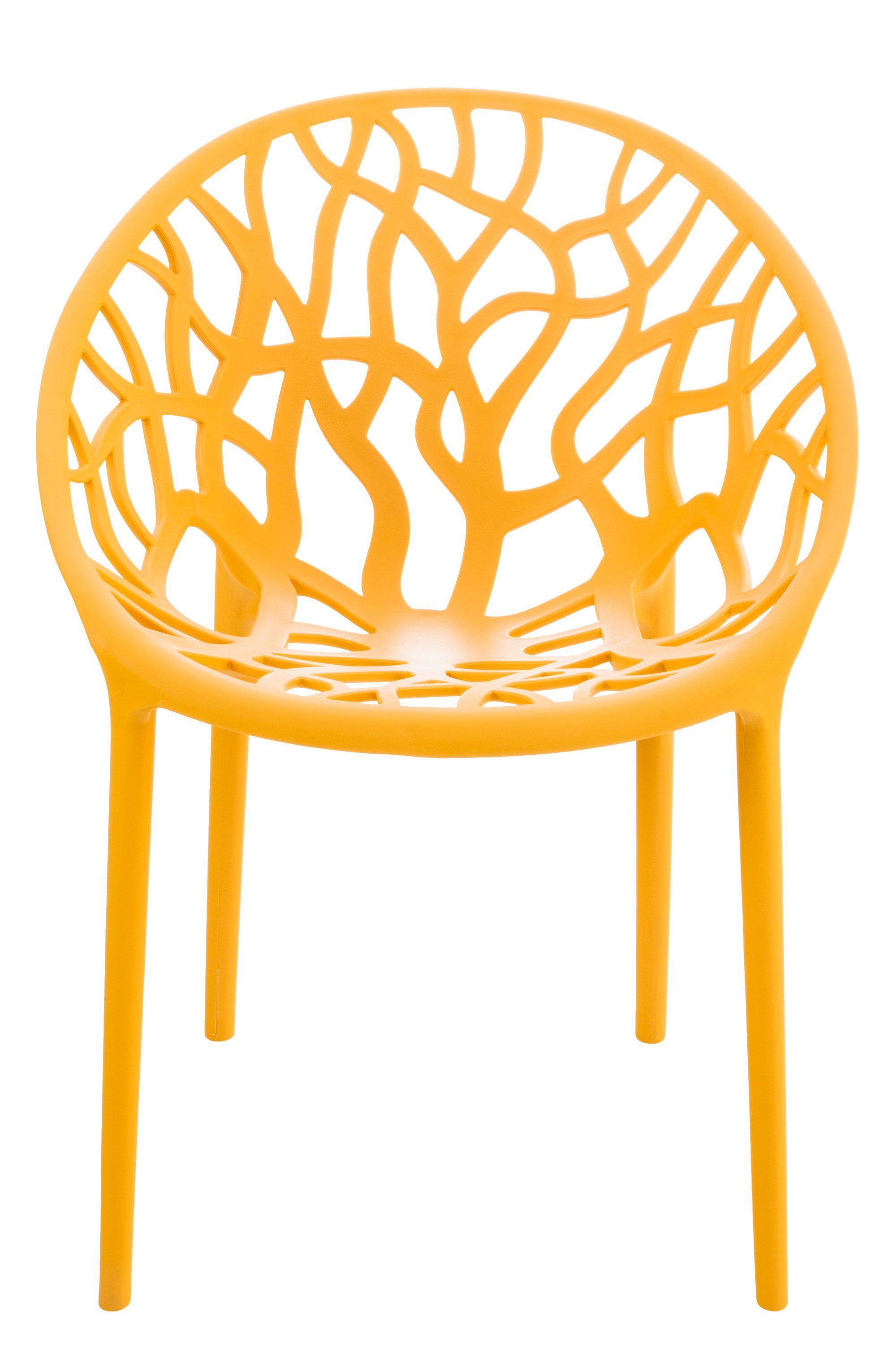 stapelbar Gartenstuhl (4er & orange Set), Hope modern wetterbeständig, CLP