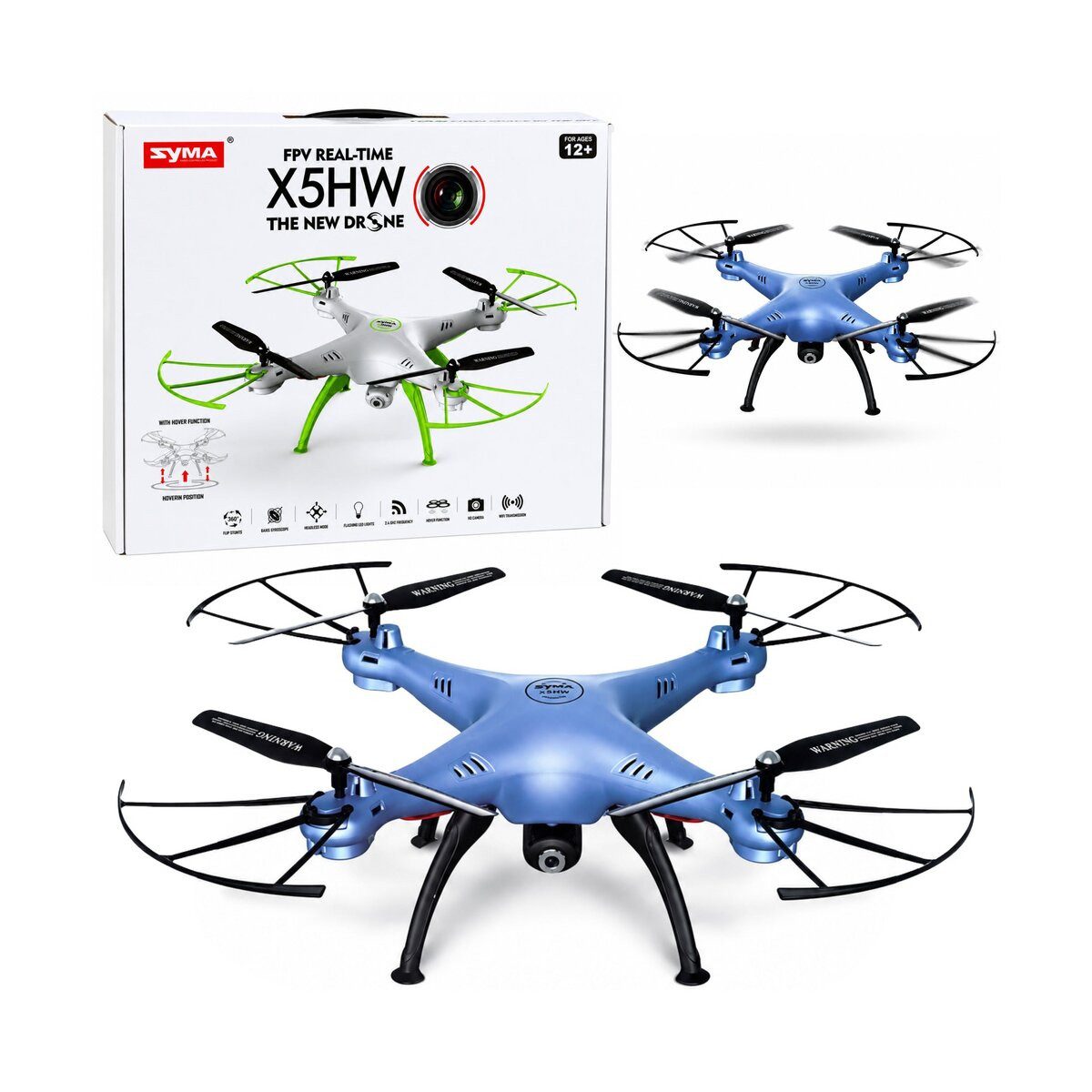 Wisam Spielzeug-Flugzeug RC-Drohne X5HW SYMA Blau